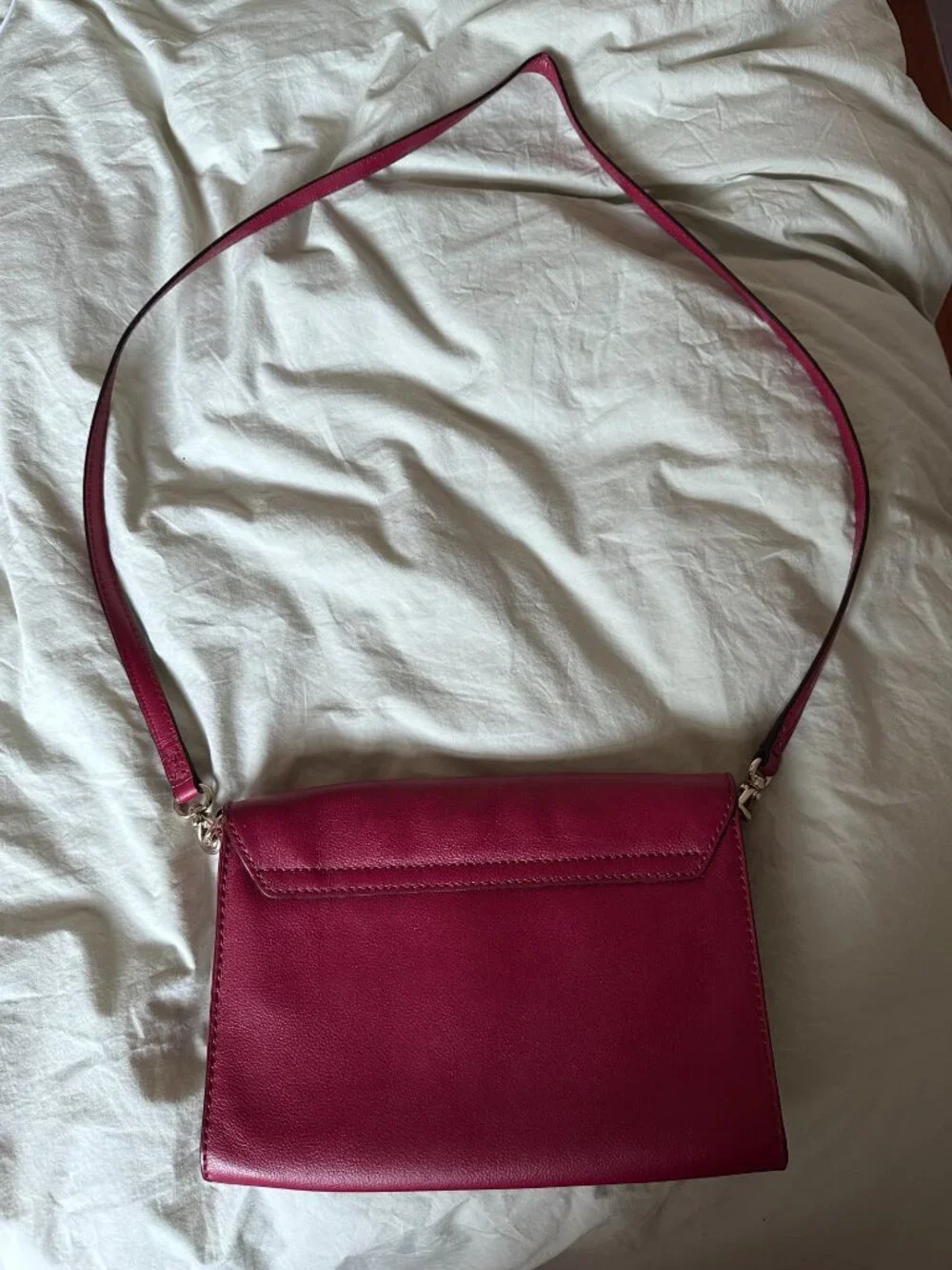 Kate Spade Crossbody Allen Street Neil Saddle Bag Pink Leather Adjustable Strap